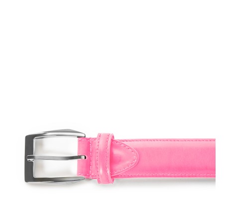 CALCI BUCKLE BELT IN PINK LEATHER