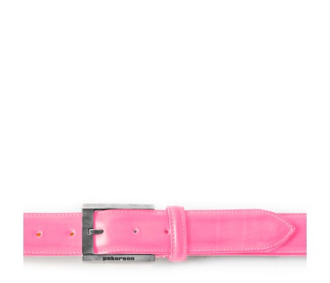 VOLTERRA BUCKLE BELT IN PINK LEATHER