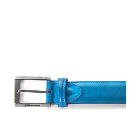 VOLTERRA BUCKLE BELT IN SKY BLUE LEATHER
